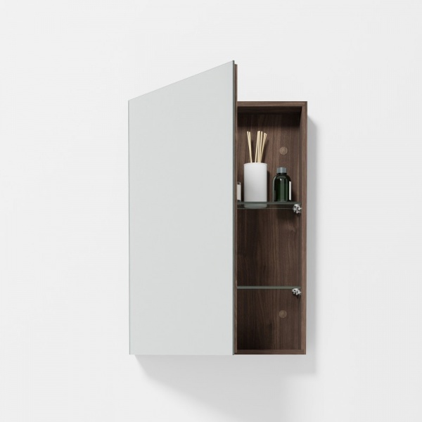 Walnut 600 Slimfit Bathroom Cabinet with Magnifier Mirror